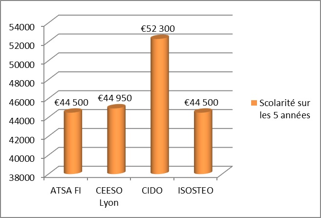 comparatif écoles ostéopathie ATSA FI, CEESO Lyon, CIDO, ISOSTEO